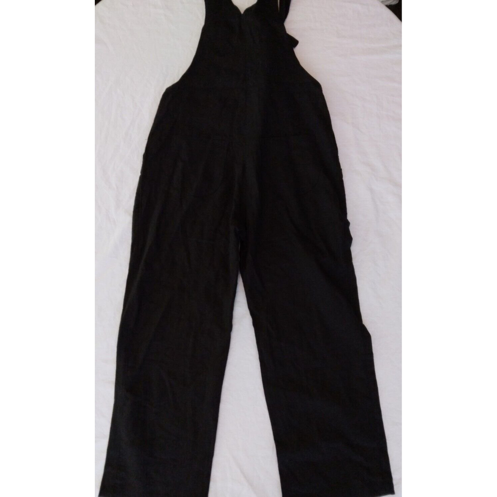 Selva Negra Jumpsuit Overalls Black Linen Blend Womens Size 4 - Picture 10 of 11